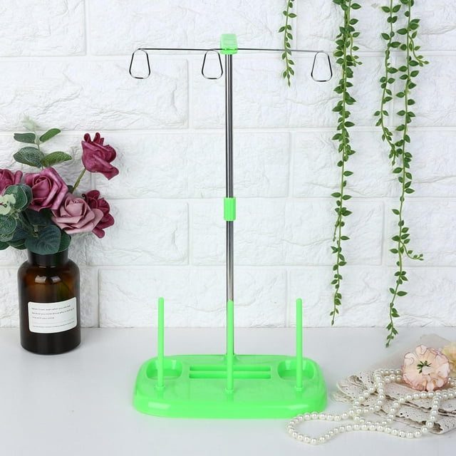 Thread Spool Holder Stand, Saving Time Embroidery Thread Holder Can Hold 15 Bobbins For Sewing Machines For Household Green