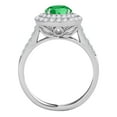 thumbnail image 3 of Mauli Jewels Engagement Rings for Women 1.45 Carat Halo Emerald And Diamond Bridal Set 4-prong 14k White Gold, 3 of 8