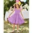 thumbnail image 6 of Arshiner Toddler Girl Summer Dress High Low Twirl Tiered Casual Boho Tie Back Sundress, 6 of 6
