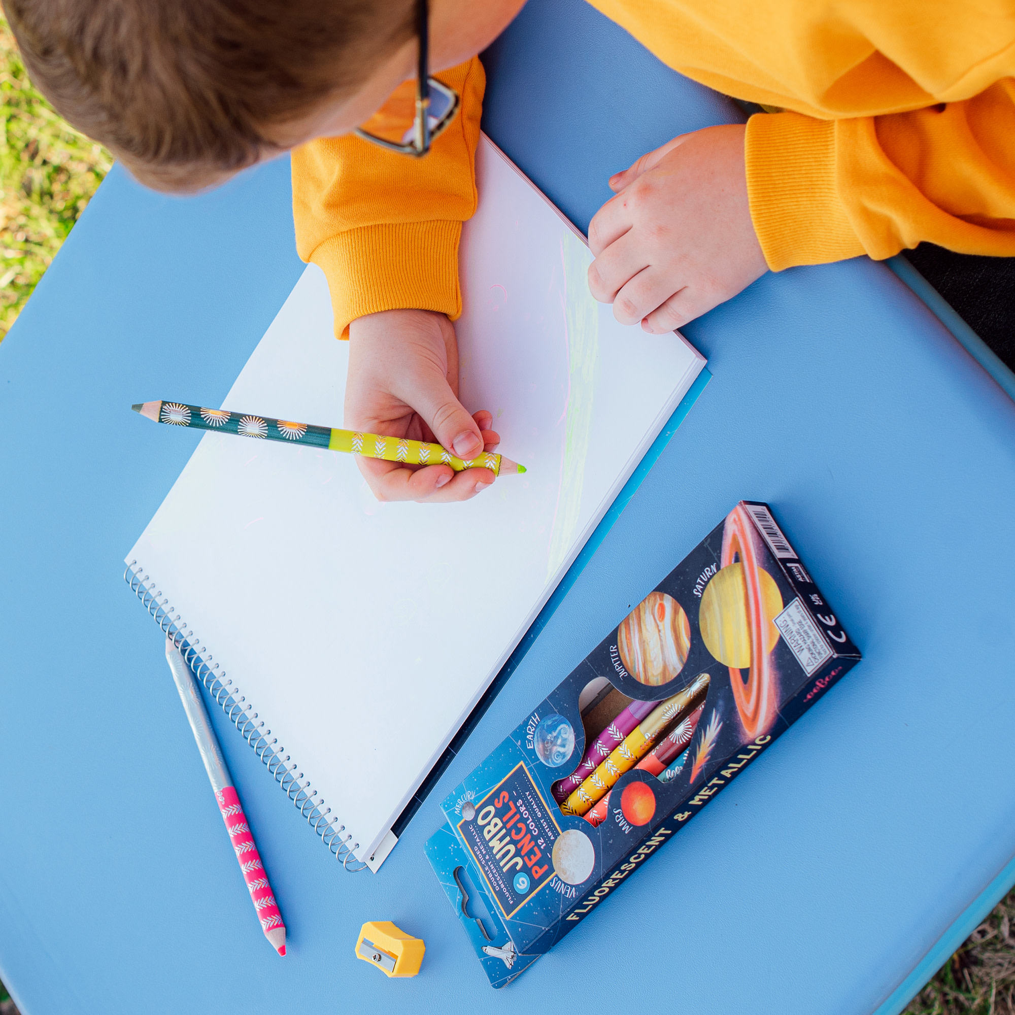 eeBoo: Sketchbook– Our Planets - Solar System Spiral Bound Pad, Color & Drawing Paper, 60 Pages, 8.5x11", Eco-Friendly, Portable, Kids Art Supplies