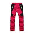 thumbnail image 1 of FAOWME Pantalons Coupe-Vent Respirants pour Filles avec Pluie Pantalons Chauds pour Garçons Pantalons d'Extérieur Pantalons de Randonnée pour Enfants Pantalons de Ski pour Garçons Rouge 2-3 Ans, 1 of 2