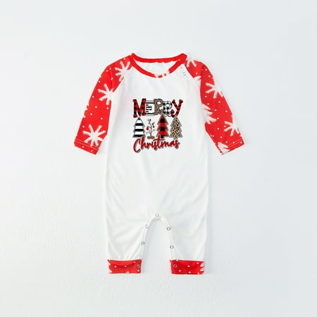 

Pajamas for Women KKCXFJX Fashionable Christmas Print Family European And American Pajamas Parent-child Suit Baby