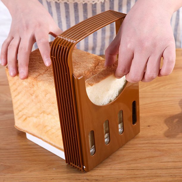 Toast Bread Slicer Stand Bakeware Slicing Loaf Cutter Rack Foldable Sandwich Skiving Machine Cutting Guide Home Kitchen GadgetsbrownUnited Kingdom He Qiyong unisex