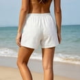 thumbnail image 5 of YanHoo Cotton Linen Shorts for Women Vintage Elastic Waist Loose Short Pants Casual Beach Vacation Shorts with Pockets, 5 of 8
