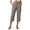 Grey, variant on GEWSEY Linen Capri Dress Pants for Women Casual Elastic Waist Cropped Wide Leg Pants with Pockets Summer Baggy Work Trousers Grey for Size S