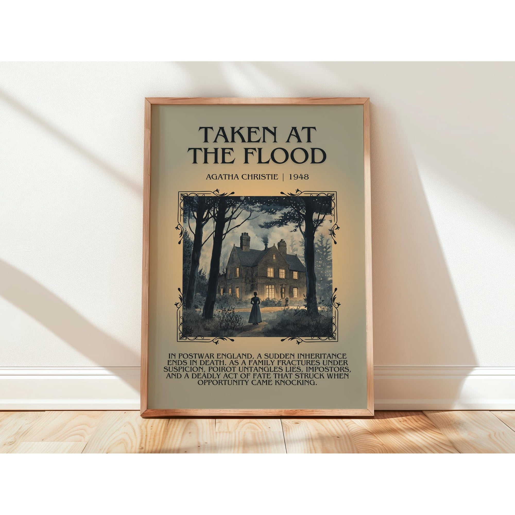 Taken at the Flood by Agatha Christie Book Poster Mystery Literary Wall Art Bookish Gift Reading Nook Print UNFRAMED