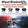 thumbnail image 2 of 2001 GMC Yukon Beam Wiper Blades Wipers w/1yr Warranty (Set of 3) w/Rear Wiper (WiperBladesUSA), 2 of 5