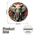 thumbnail image 2 of Rustic Round Wooden Wall Art Sign, 8" Decorative Home Decor, Vintage Elephant Designs, Easy Hang, Gift-Ready for Christmas Living Room Bedroom Kitchen Office, 2 of 8
