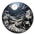 thumbnail image 4 of Designart "horizon Barn By Moonlight III" Countryside Oversized Wall Clock, 4 of 5