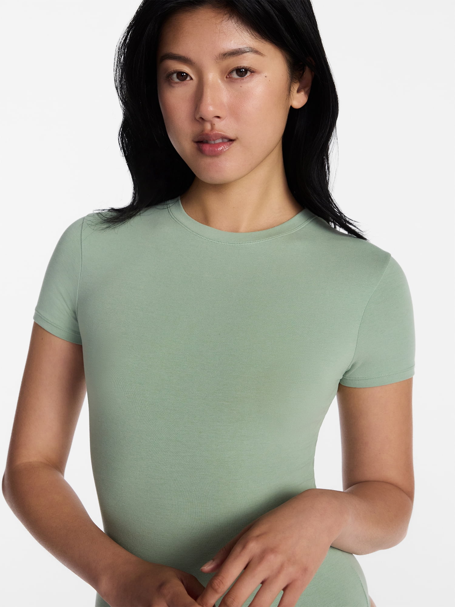 No Boundaries Cotton Stretch Jersey T-Shirt Bodysuit, Women’s XS-3XL