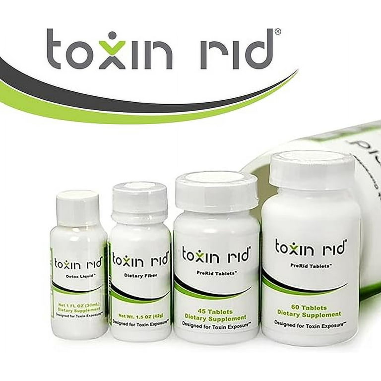 Toxin Rid 7 Day Detox Kit | Permanent Complete Natural Whole Body Cleanse  for Women & Men | 105 Vegan Tablets with Liquid Formula & Dietary Fiber