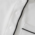 thumbnail image 5 of mgoYE Infant Baby Boy Formal Dress Shirt Bodysuit Long Sleeve Button Up One-Piece Collar Romper Jumpsuit Wedding Party, 5 of 9