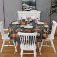 thumbnail image 2 of Patterned Pumpkins Halloween Pattern Round Tablecloth 60"x60",Wrinkle Wipeable Table Cloth for Kitchen Dining Room Picnic Patio Party, 2 of 6