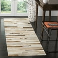 thumbnail image 2 of SAFAVIEH Studio Leather Loew Geometric Runner Rug, Tan/Ivory, 2'3" x 5', 2 of 7