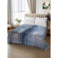 thumbnail image 2 of Blue Flat Sheets Only King Size, Soft Breathable Bed Top Sheets for Mattress, Retro Oil Painting Modern Abstract Art Aesthetics Luxury Bedding Flat Sheets for Home Hotel Bedroom Bed Protection, 2 of 9
