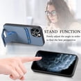 thumbnail image 4 of Allytechgroup Cards Holder Back Case for iPhone 11 Pro Max, Vintage PU Leather TPU Shockproof Slim Kickstand Anti-Drop Protective Wallet Phone Case Cover for Apple iPhone 11 Pro Max, Blue, 4 of 8