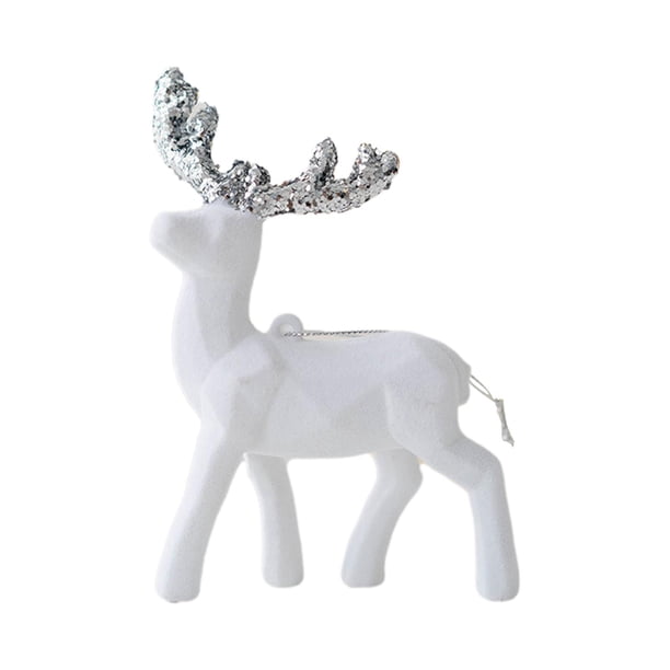 Elk árbol de Navidad decoración regalo ciervo colgante para fiesta decoración del hogar vacaciones Blanco Yuyangstore Colgante de alce