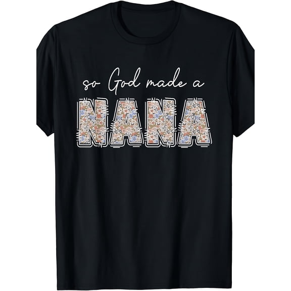 Women's Floral Patchwork Religious Christian Nana T-Shirt
