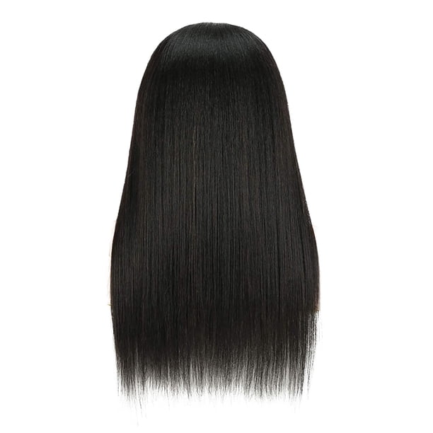 Peluca recta con diadema para mujer - Pelo sintético, gorro ajustable, sin pegamento/encaje, para diario/fiestas/bodas, look natural