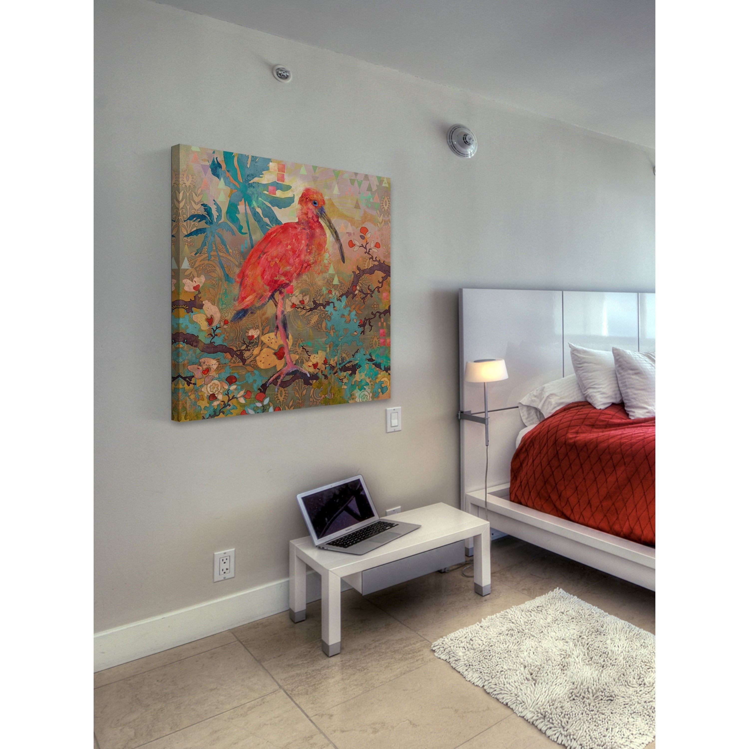 "Scarlet Ibis" Painting Print on Wrapped Canvas