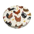 thumbnail image 6 of Uemuo Roosters and Chickens Pattern Round Bar Stool Seat Covers Washable Stool Cushion Slipcover Elastic Bar Chair Covers-13 inch, 6 of 7