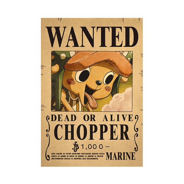Póster one piece wanted poster luffy gear 5 nika Papel kraft vintage Dormitorio Pared Pegatinas/Decoración De Fotos