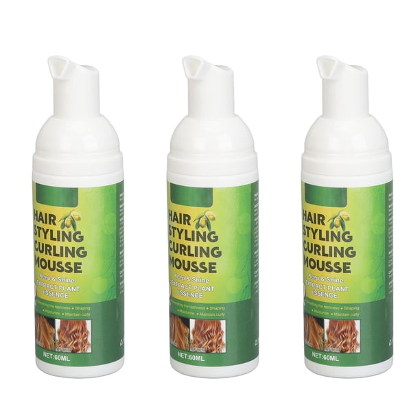 Mousse de Control Rizado, 3pcs 60 ml de Peinado para Peinar el Uso Conveniente para el Cuidado del Cabello Diario