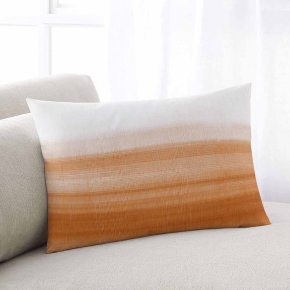 Orange White Ombre Body Pillow Cover, Pillowcase Protectors with Zipper, Breathable Decorative Throw Pillow Case Cover, Farmhouse Retro Simple Striped Art Pillow Shams for Couch Sofa 24x36Inch