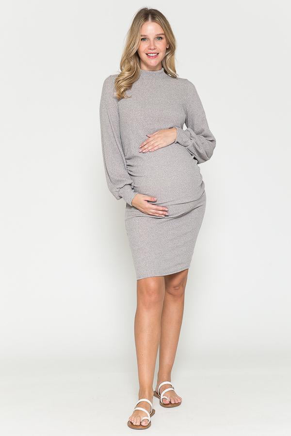 OLIAN Maternity Women's Lucy Cowl Neck Ruched Dress $124 NWT