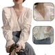 thumbnail image 3 of Camisa superior NikouMX Top con ribete de volantes de encaje de manga larga, 3 of 8