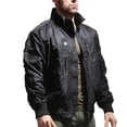 thumbnail image 4 of Yuaguia Men's Baseball Jacket, Tactical Flight Bomber Windbreaker Jacket, Stand Collar Outerwear, Military Style Casual Spring Coat for Outdoor Sports, Hiking, and Everyday Wear, Black 3XL, 4 of 6