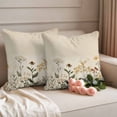 thumbnail image 3 of Pack of 2 Outdoor Pillow Covers 24x24 Inch Waterproof Botanical Throw Pillow Covers,Decorative Couch Pillow Shams Protectors Retro Plant Wildflower Green Leaf Ferns Patio Pillowcases Cushion Covers, 3 of 8