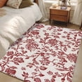 thumbnail image 5 of Farmhouse Red Large Area Rugs for Bedroom Living Room, Soft Non Slip Carpet Bedside Rug, Vintage Flower Leaf Botanical Plant Rectangular Floor Cover Kitchen Accent Rug 2.7'x5' for Dining Room/Office, 5 of 9