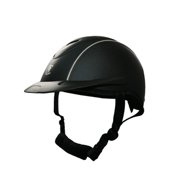 Equestrian Riding Helmet - INTRO-GT1 - Black | Stylish, Lightweight, Adjustable Horse Riding Helmet with Reflective Accents and Advanced Ventilation