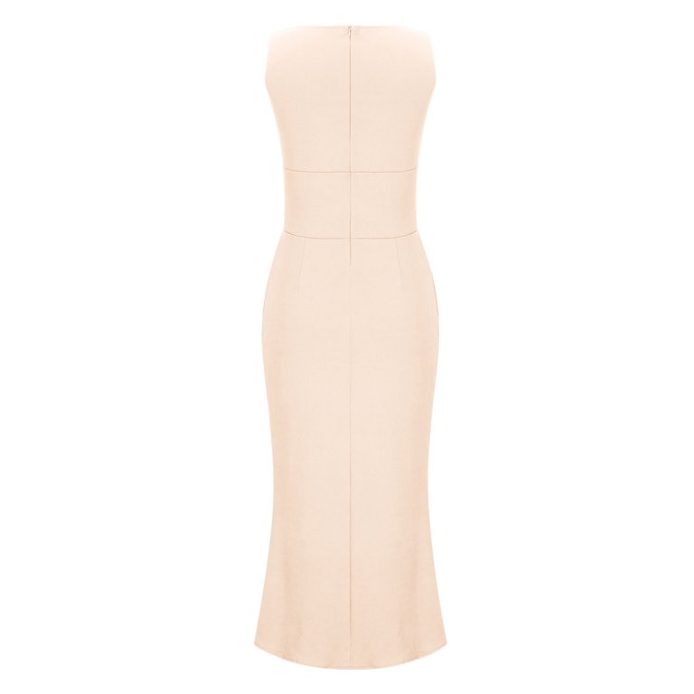 Gaecuw Bridesmaid Dresses for Wedding for Women V Neck Sleeveless Champagne  Dresses Ankle Length Long Dresses Swing Party Dress Prom Dresses Polyester  Flowy Graduation Dresses Solid Semi Formal Dress - Walmart.com