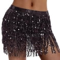 thumbnail image 5 of Women Belly Dance Skirt Sequins Costume Hip Belt for Rumba Performance Tango Black, 5 of 7