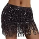 thumbnail image 5 of Falda de danza del vientre para mujer, disfraz, ropa brillante, ropa de baile, cinturón de cadera, bufanda de cadera para Negro, 5 of 7