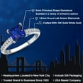 thumbnail image 2 of Gem Stone King 10K White Gold Blue Created Sapphire and Lab Grown Diamond Engagement Ring for Women | 1.58 Cttw | Princess 6MM | Gemstone September Birthstone | Size 7, 2 of 6