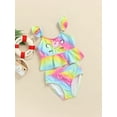 thumbnail image 3 of Fortune 3-8 Years Little Girls Swimsuits 2 Piece Cartoon Animal Print Swimwear Ruffled Tops Briefs, 3 of 9