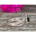 thumbnail image 4 of 10k White Gold 2.75 Carat Oval Cut Black Diamond Moissanite Engagement Rings With Twisted Wedding Band Diamonds Halo Design, 4 of 5