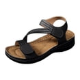 thumbnail image 3 of Domuza Womens Wedge Sandals, Adjustable Strap Open Toe Casual Comfort Sandals, Lightweight Non-Slip Summer Walking Shoes Black 5.5（EU-36）, 3 of 5