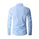 thumbnail image 4 of Ceisia Contrast Panel Stand Collar Shirt Men's Slim Fit Long Sleeve Casual Button-Down Top with Pocket Light Blue L Gifts, 4 of 6