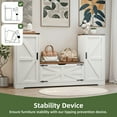 thumbnail image 5 of Uforic Shoe Cabinet with Storage Bench, Farmhouse U Shape Shoe Organizer Cabinet, White, 5 of 9