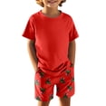thumbnail image 2 of LUOGENLI Ensemble T-Shirt à Imprimé Dinosaure pour Garçons et Shorts pour Tenue Décontractée et Tenue de Sport pour Garçons Longueur Midi Rouge 2-3 Ans, 2 of 7