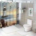 thumbnail image 7 of Shiartex Fall Decor Beach Lighthouse Printed Shower Curtain Set Waterproof Polyester Fabric Bathroom Decor with Hooks 60x72, 7 of 7