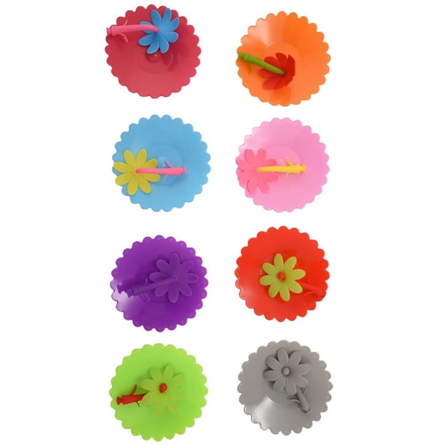 8 Piezas Fundas de Silicona de Tazas Fundas de Vidrio Antipolvo para Bebidas Café Té Tapa de Fundas Reutilizables para Tazas Tapas de Sellado HerméTico