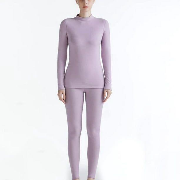 Women’s Thermal Underwear Base Layer Long Johns Set Winter Sports Top and  Bottom Suits, Purple