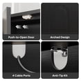 thumbnail image 5 of Bestier Modern TV Stand for TVs up to 70",Push-To-Open Door,Media Console Cabinet with 4 Arched Doors and Curved Corners, Entertainment Center with Adjustable Shelves and Cable Management,Dark Black, 5 of 11