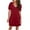 Red, variant on QLEICOM Women's 2023 Summer Casual Beach Dresses V Neck Short Sleeve Party Club Mini T Shirt Dress Sun Dress White S, US Size: 4