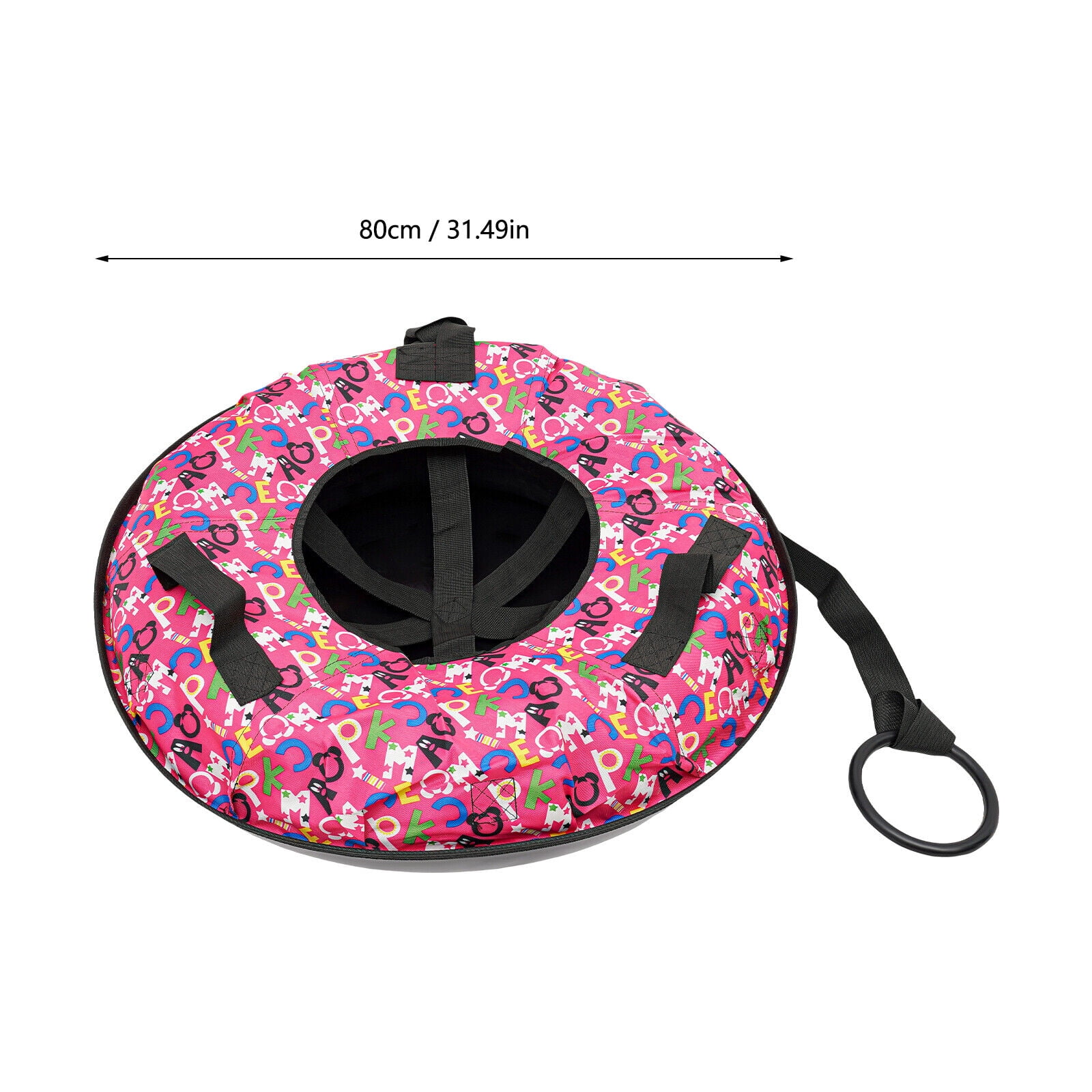 80cm/31.49in Oxford Cloth Inflatable Sledding Tube Inflatable Snow Sleds for Kids and Adult 100-180kg/220.46-396.83lbs